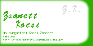 zsanett kocsi business card